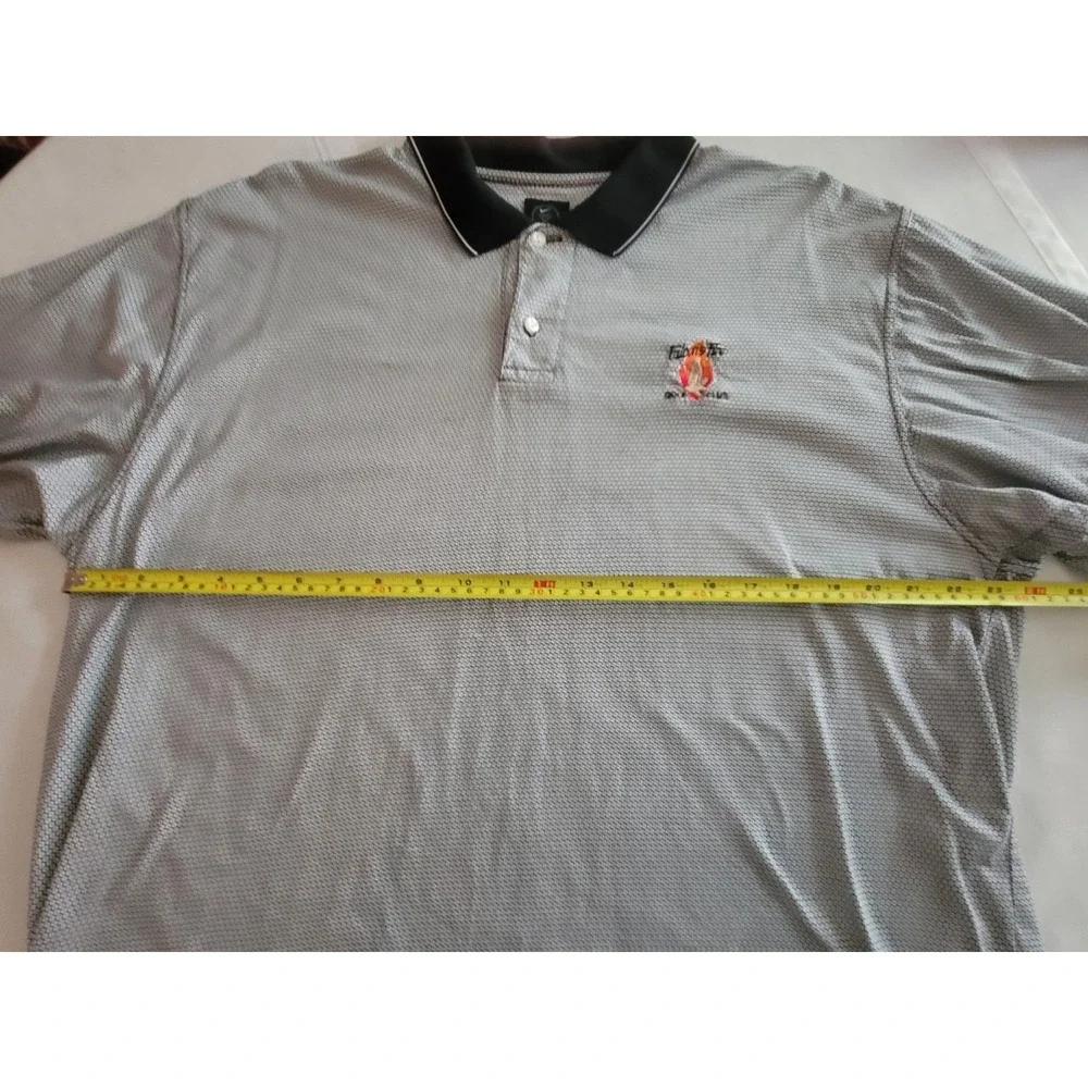 Nike Golf Polo Shirt Men's Large 100% Cotton Gray Embroidered Logo Classic Golf
